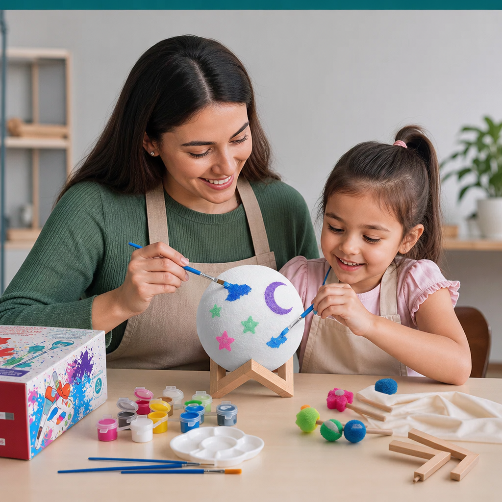 DIY-Mondlampen-Malset für Kinder – Kreatives Weltraum-Nachtlicht