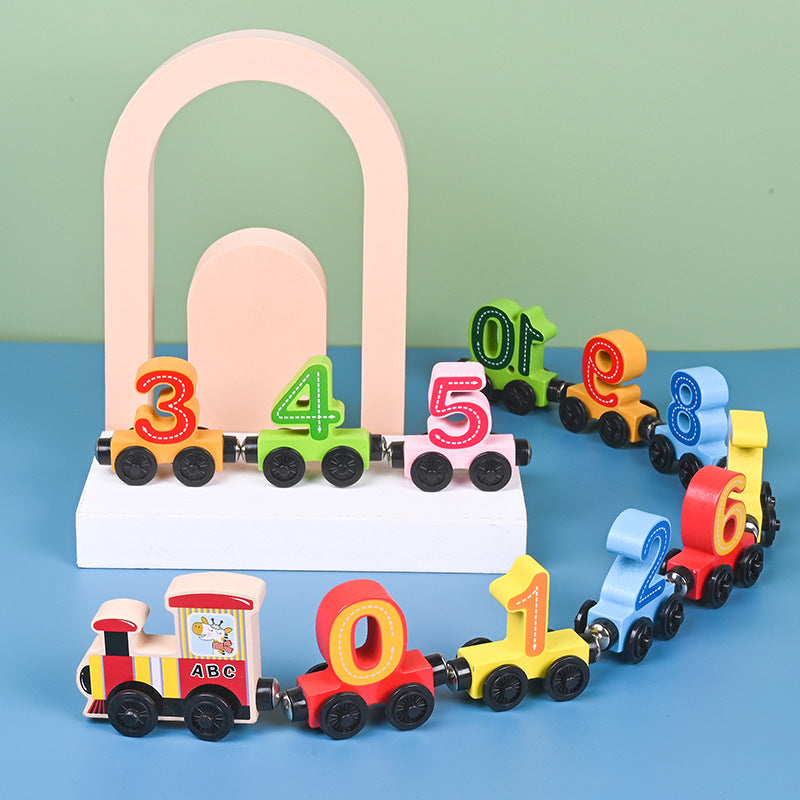Magnetischer Montessori Lernzug aus Holz