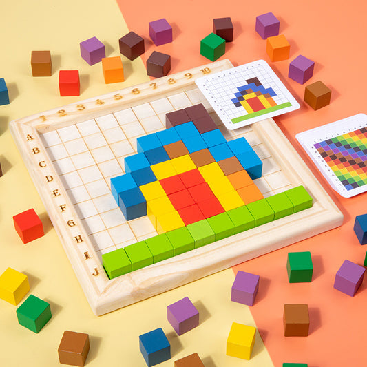 Montessori Farb- Buchstaben und Zahlen Spiel aus Holz