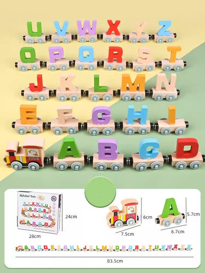 Magnetischer Montessori Lernzug aus Holz