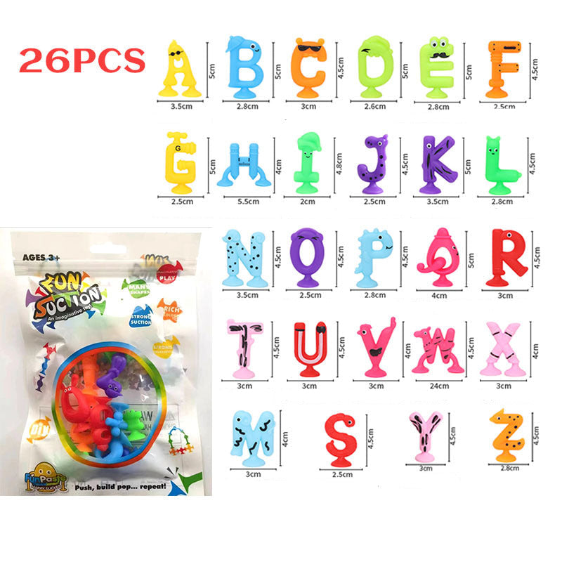 Pädagogisches Saugnapf Buchstaben und Zahlen Lernpielzeug