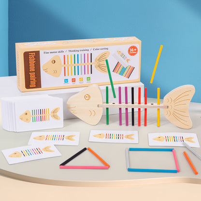 Montessori Fischgräten Farben Ordnungsspiel für Kinder