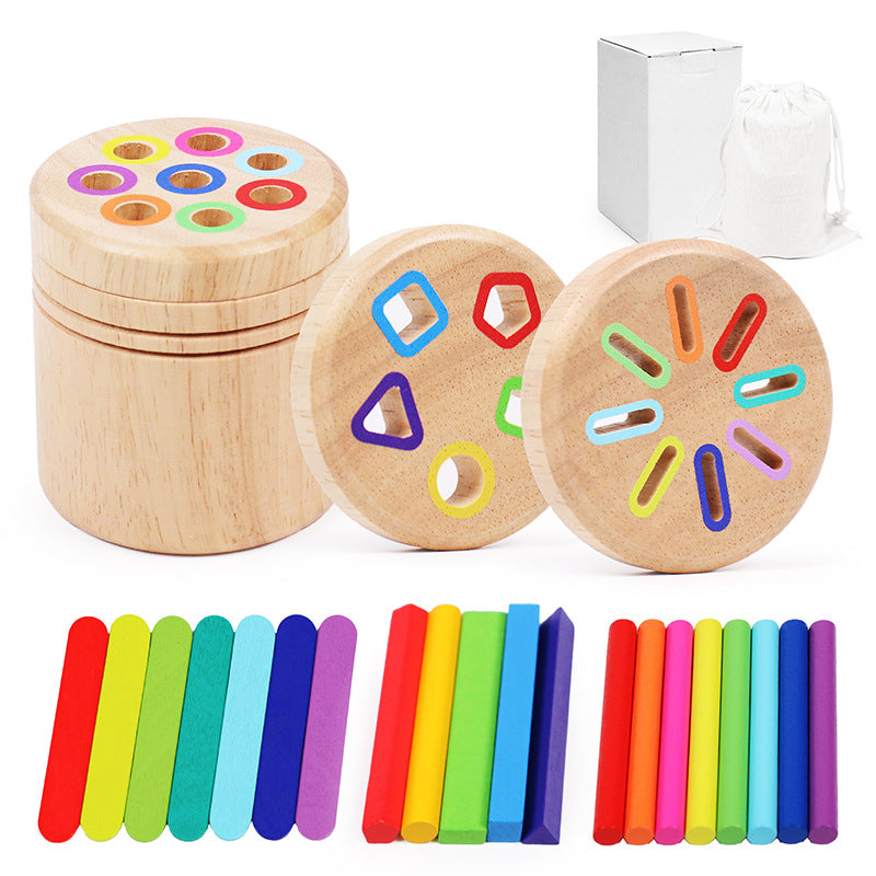 Montessori Farb- & Formen Sortierspiel aus Holz – Lernspiel für Feinmotorik & Sinnesförderung