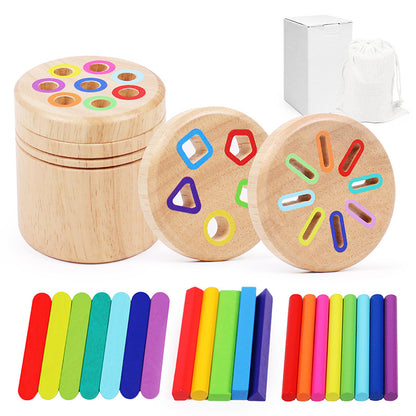 Montessori Farb- & Formen Sortierspiel aus Holz – Lernspiel für Feinmotorik & Sinnesförderung