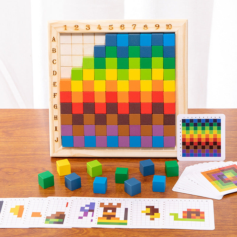 Montessori Farb- Buchstaben und Zahlen Spiel aus Holz