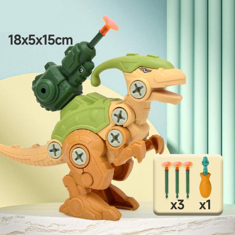 Dinosaurier Schrauben Spielset mit Saugnapf Kanone