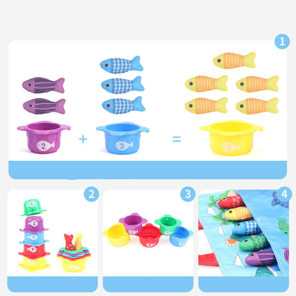 Montessori Plüsch Fischteich Kinderspielzeug