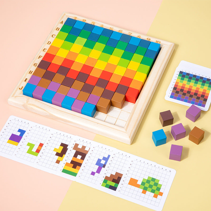Montessori Farb- Buchstaben und Zahlen Spiel aus Holz