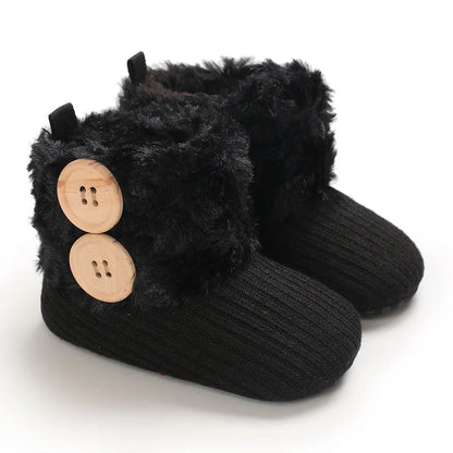 Warme Baby-Winterstiefel – Weiche, gefütterte Hausschuhe mit rutschfester Sohle