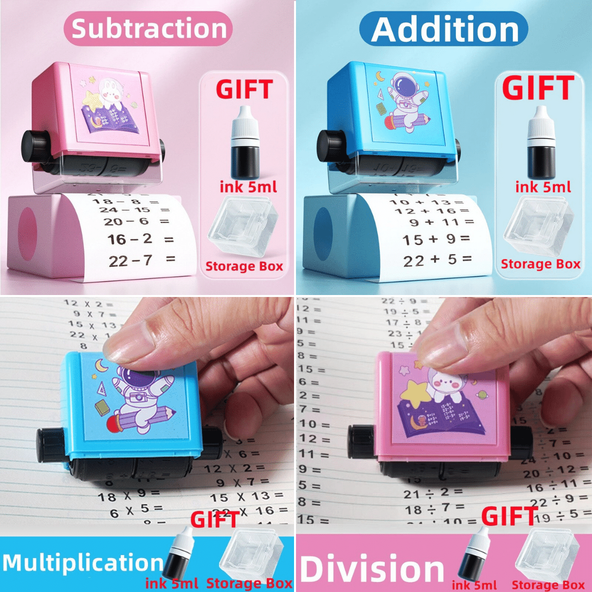 Mathematik-Lernstempel für Kinder