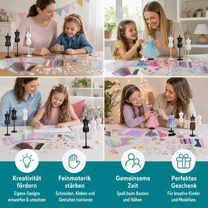 400+ teiliges DIY-Modedesign- & Nähset mit 3 Schneiderpuppen