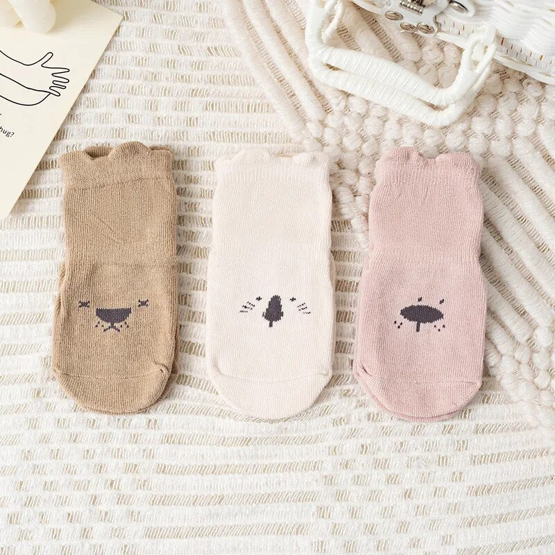 3er-Pack Rutschfeste Babysocken mit Gummigriff