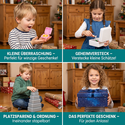 Lustige Überraschungs-Geschenkbox mit mehreren Schachteln