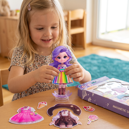 Magnetisches Ankleidepuppen-Set mit austauschbaren Outfits