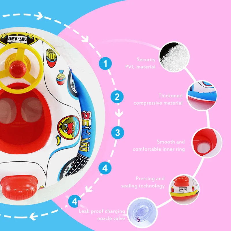 Aufblasbarer Baby Schwimmring mit Lenkrad