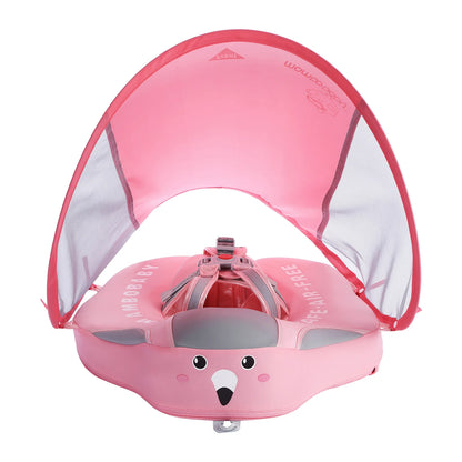 Baby Schwimmring mit Dach – Schwimmhilfe mit Sicherheitsgurt & UV-Schutz