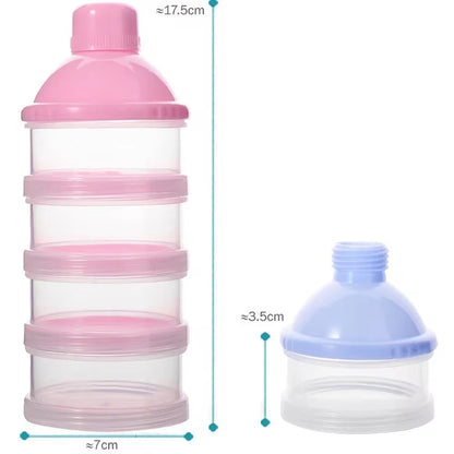 Milchpulver Spender mit 5 Fächern – Stapelbarer Behälter für Snacks & Babynahrung