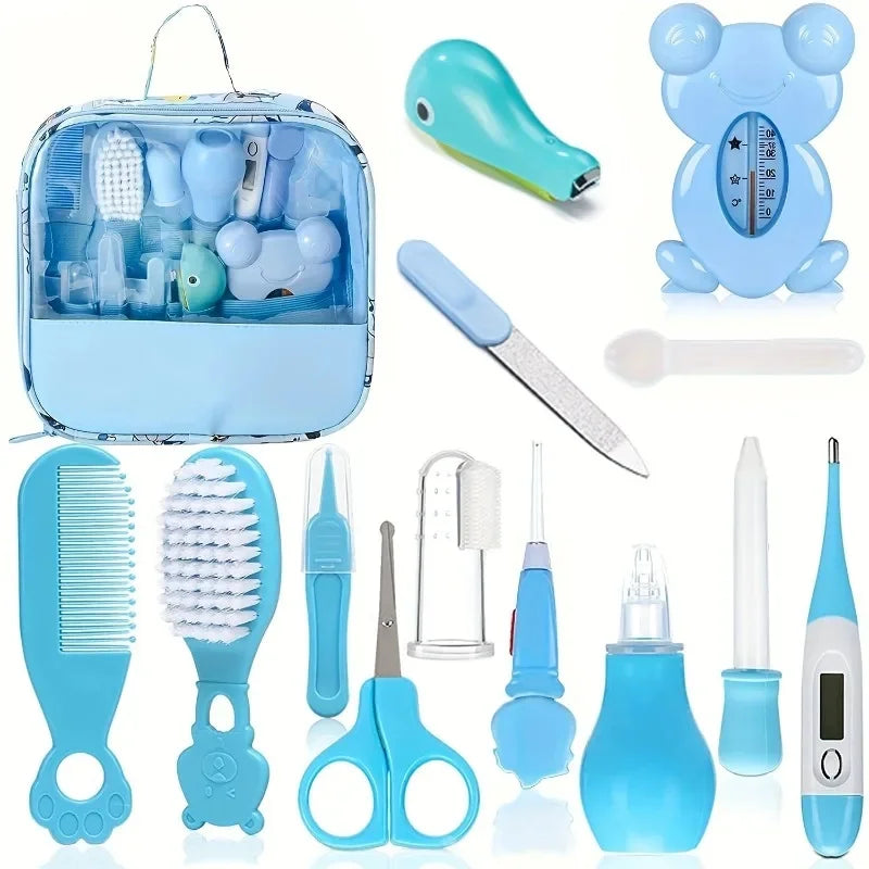 Baby Pflege Set mit Thermometer, Bürste und Nagelknipse