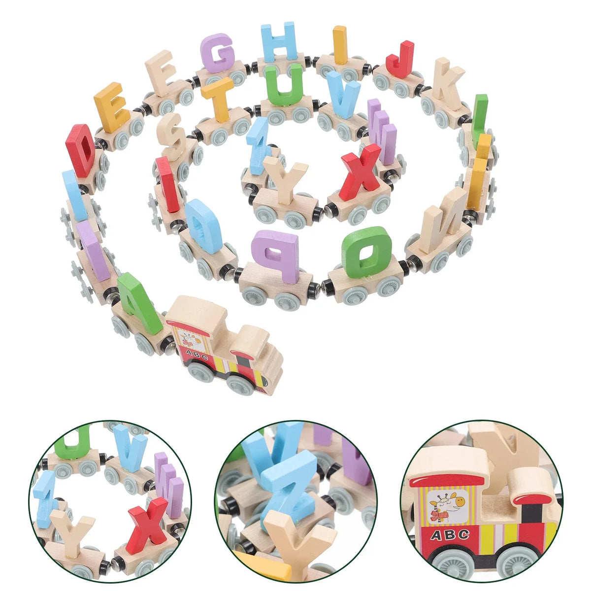 Magnetischer Montessori Lernzug aus Holz