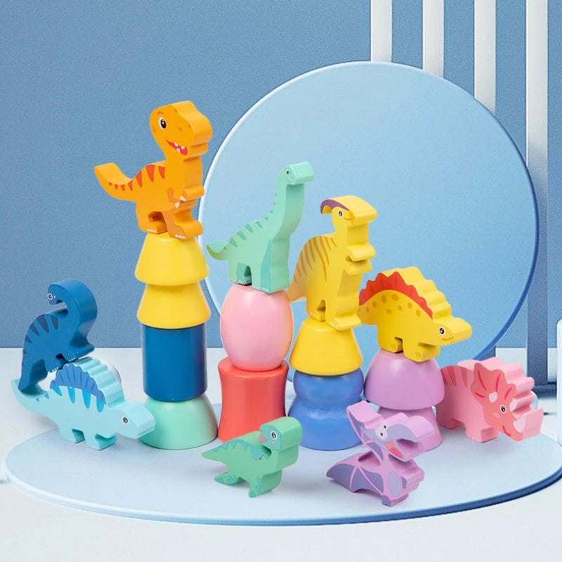 Montessori Dinosaurier Stapelspiel