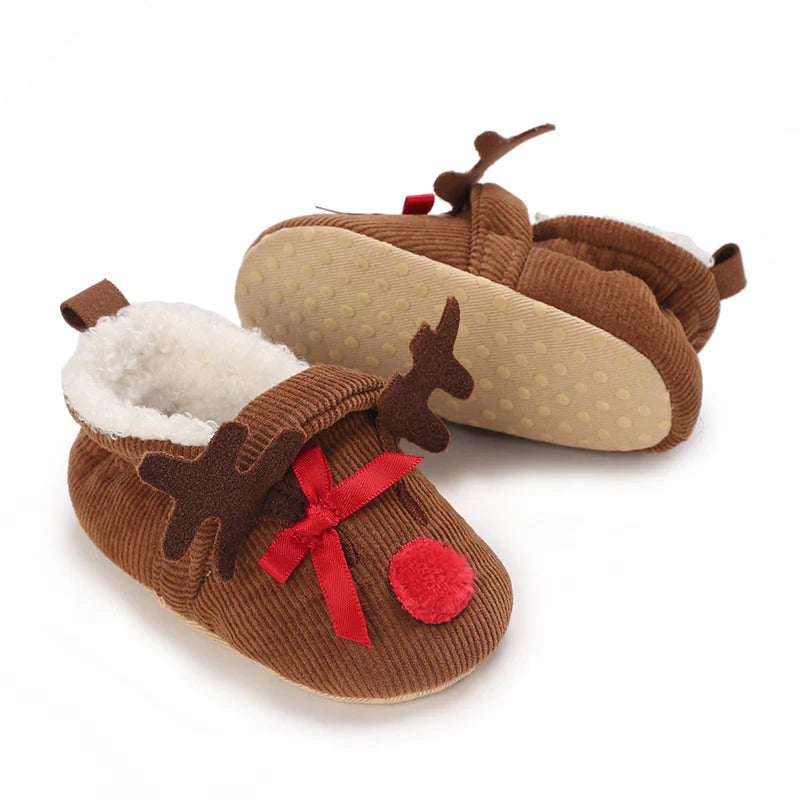 Weihnachtshausschuhe für Kinder - Süße Rentier & Santa Designs