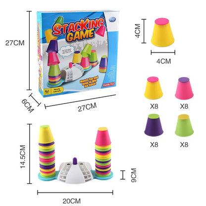 Rennen um die Spitze – Stapelspiel für Kinder mit bunten Bechern