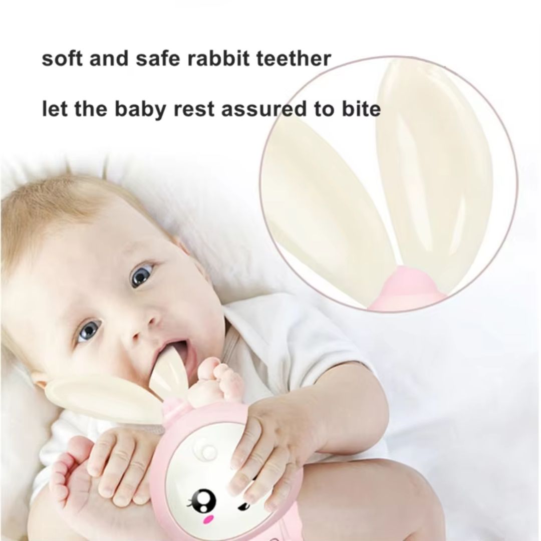 Süßes Baby-Beißspielzeug – Hasen-Design mit bunten Perlen für Zahnung