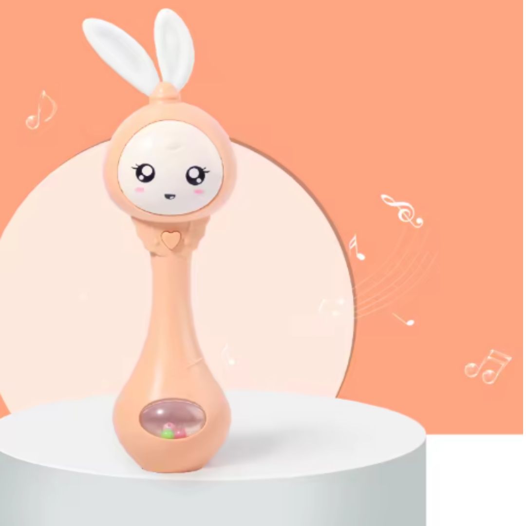 Süßes Baby-Beißspielzeug – Hasen-Design mit bunten Perlen für Zahnung