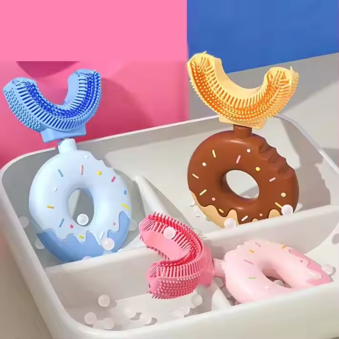 U-förmige Baby Zahnbürste – Donut Design Silikon Zahnpflege für Kinder