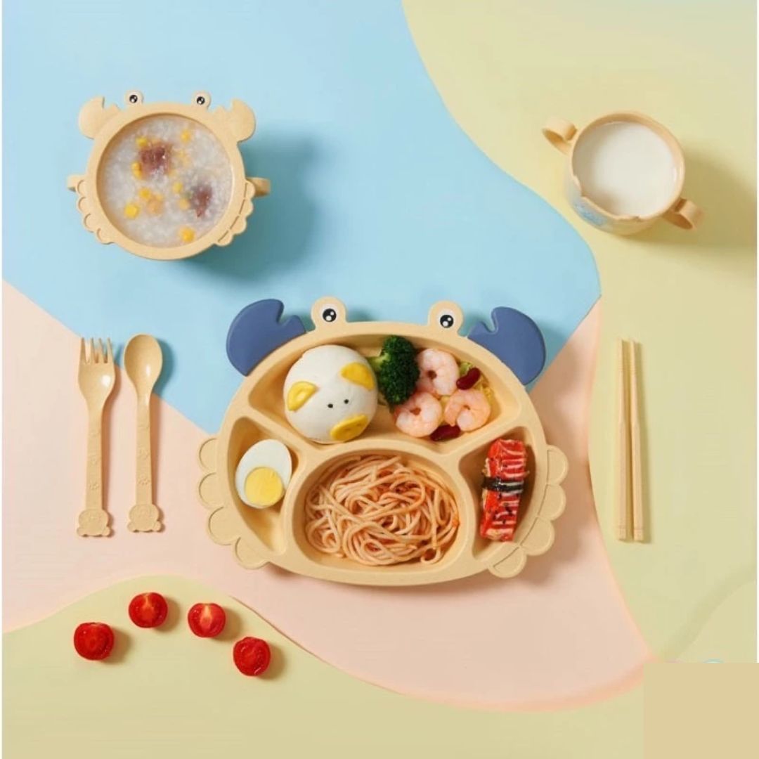 Kinder Essgeschirr Set – 6-teiliges Set – Crab Design