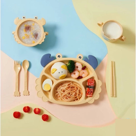 Kinder Essgeschirr Set – 6-teiliges Set – Crab Design