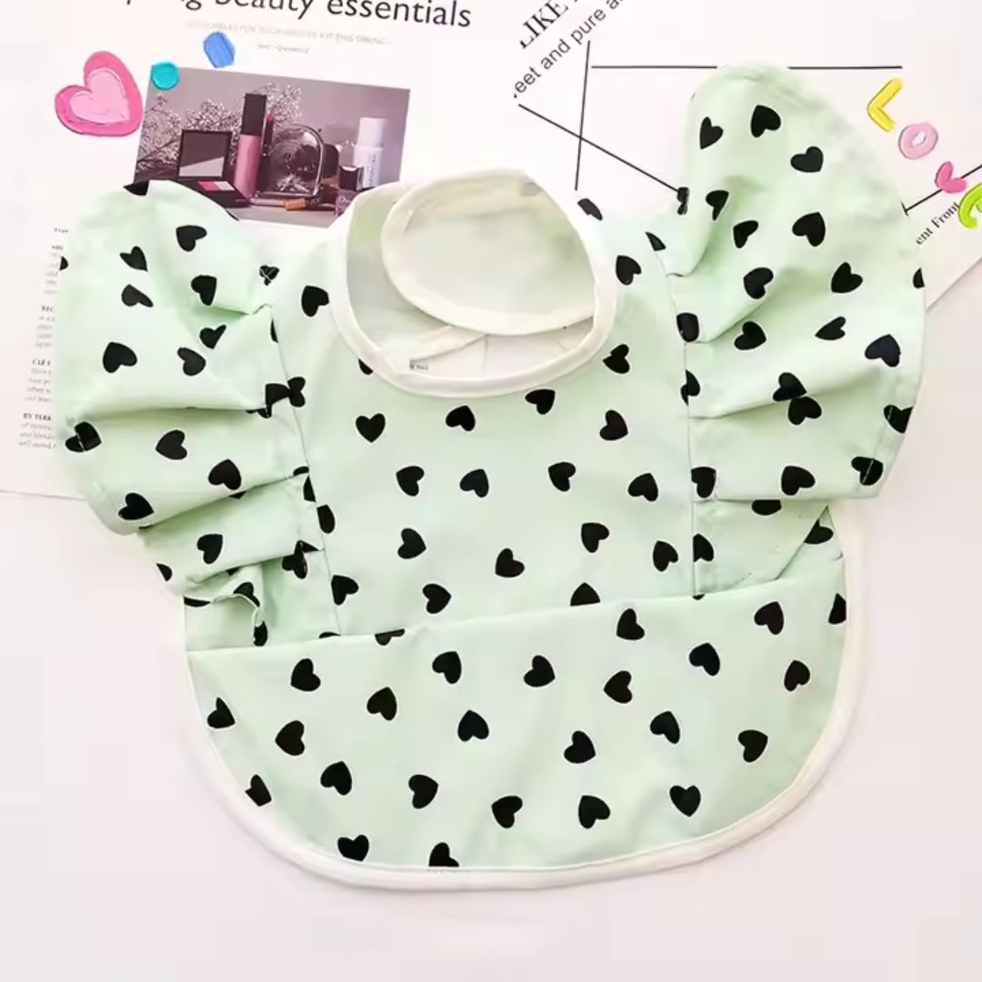 Baby Lätzchen mit Ärmeln – Wasserdichtes Esslatz mit Auffangtasche