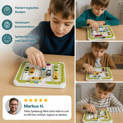 Logisches Denken - Auto Parkplatz Rätsel Spielzeug für Kinder