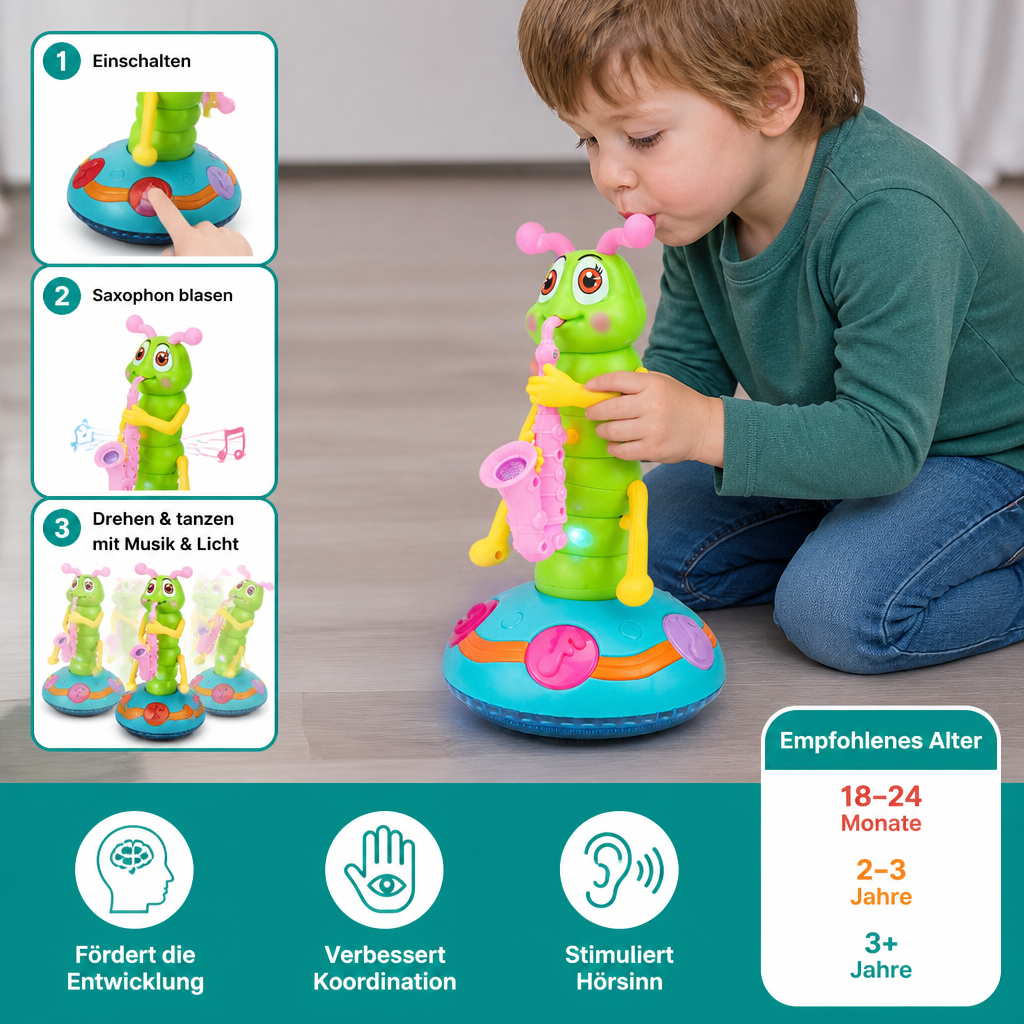 Tanzende Saxophon Raupe Kinder Spielzeug