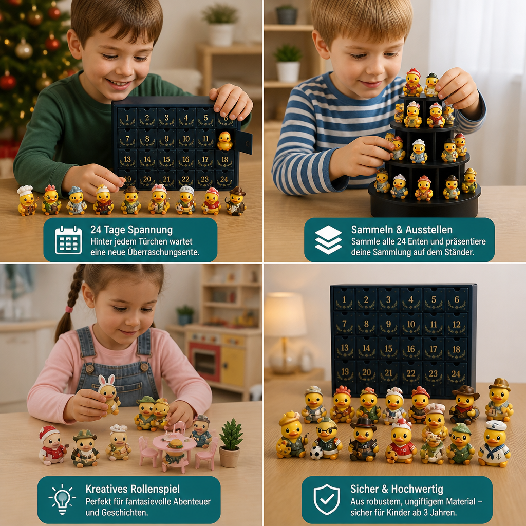 24-Tage-Adventskalender mit magischen Enten & sammelbaren Mini-Figuren