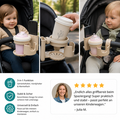3-in-1 Kinderwagen-Getränke- & Handyhalter