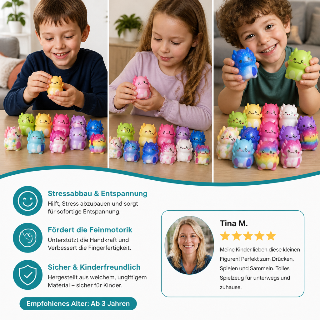 24er-Pack weiche Axolotl-Squishy-Anti-Stress-Spielzeuge