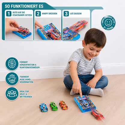 Mini-Rennwagen-Katapult im Taschenformat
