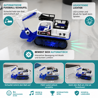 Musikalischer Bagger mit automatischer Fußball-Schaufel & LED-Lichtern