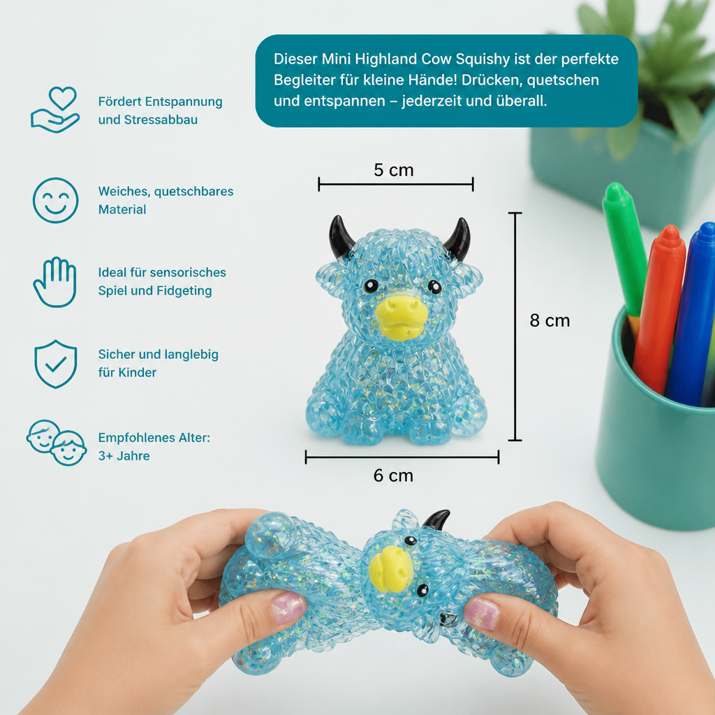 Mini-Highland-Rind-Squishy als Anti-Stress-Spielzeug