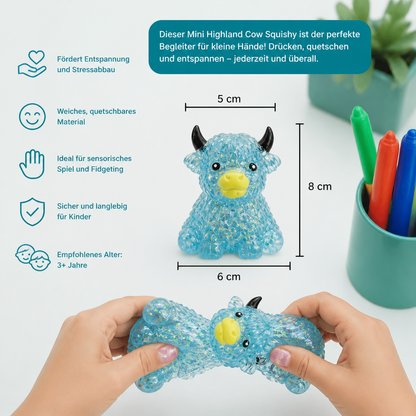 Mini-Highland-Rind-Squishy als Anti-Stress-Spielzeug