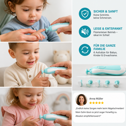 Elektrischer Baby-Nageltrimmer – 6-in-1 Nagelpflege-Set