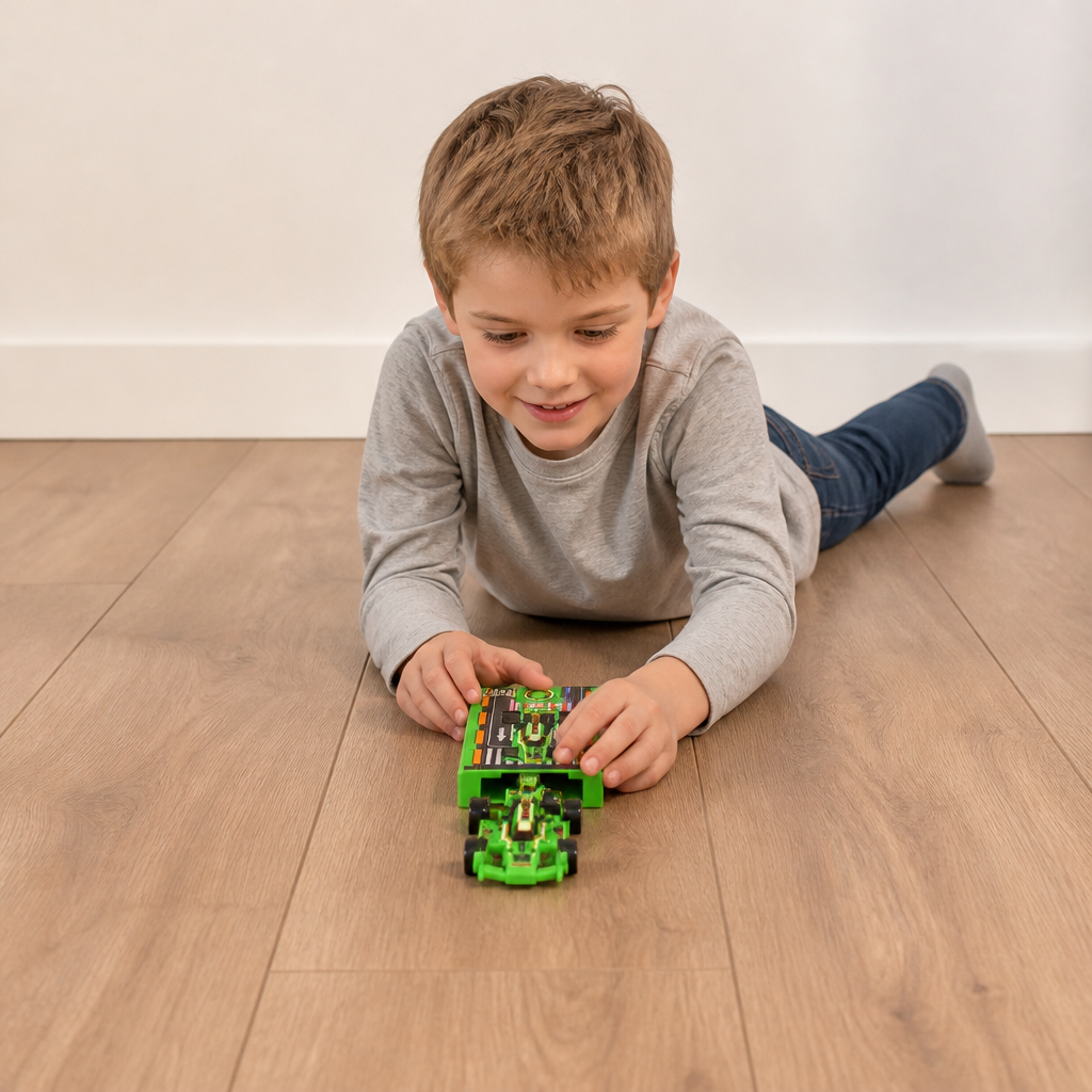 Mini-Rennwagen-Katapult im Taschenformat