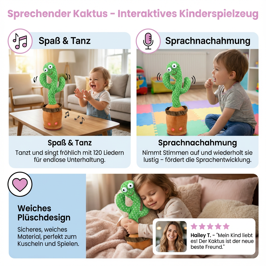 Sprechender Kaktus - Interaktives Kinderspielzeug