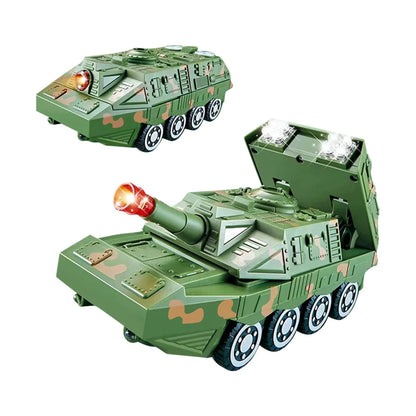 Transformierbares Spielzeugauto mit Lichtern und Musik – Militär-Tank für Kinder