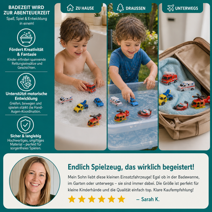 6er-Pack farbwechselnde Einsatzfahrzeug-Badespielzeuge für Babys & Kleinkinder