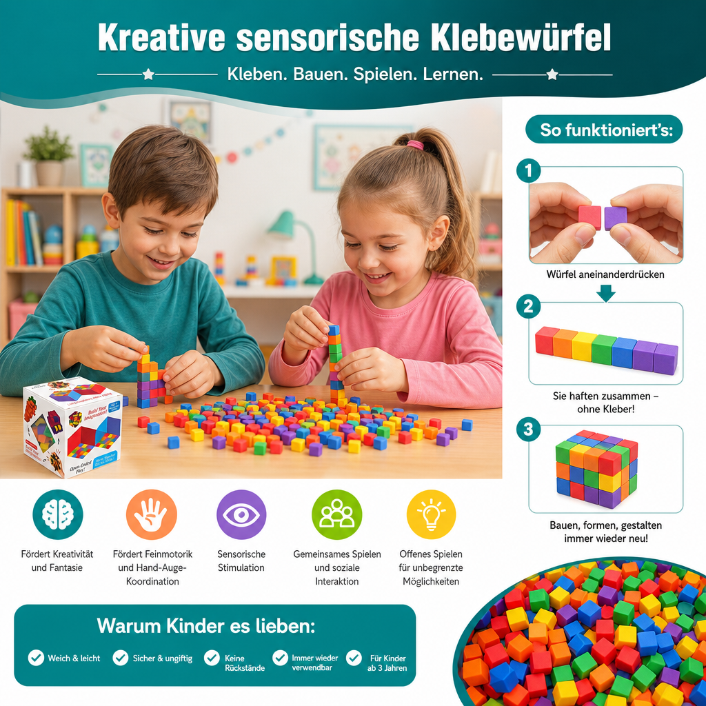 Kreative sensorische Klebewürfel – Sticky Cubes