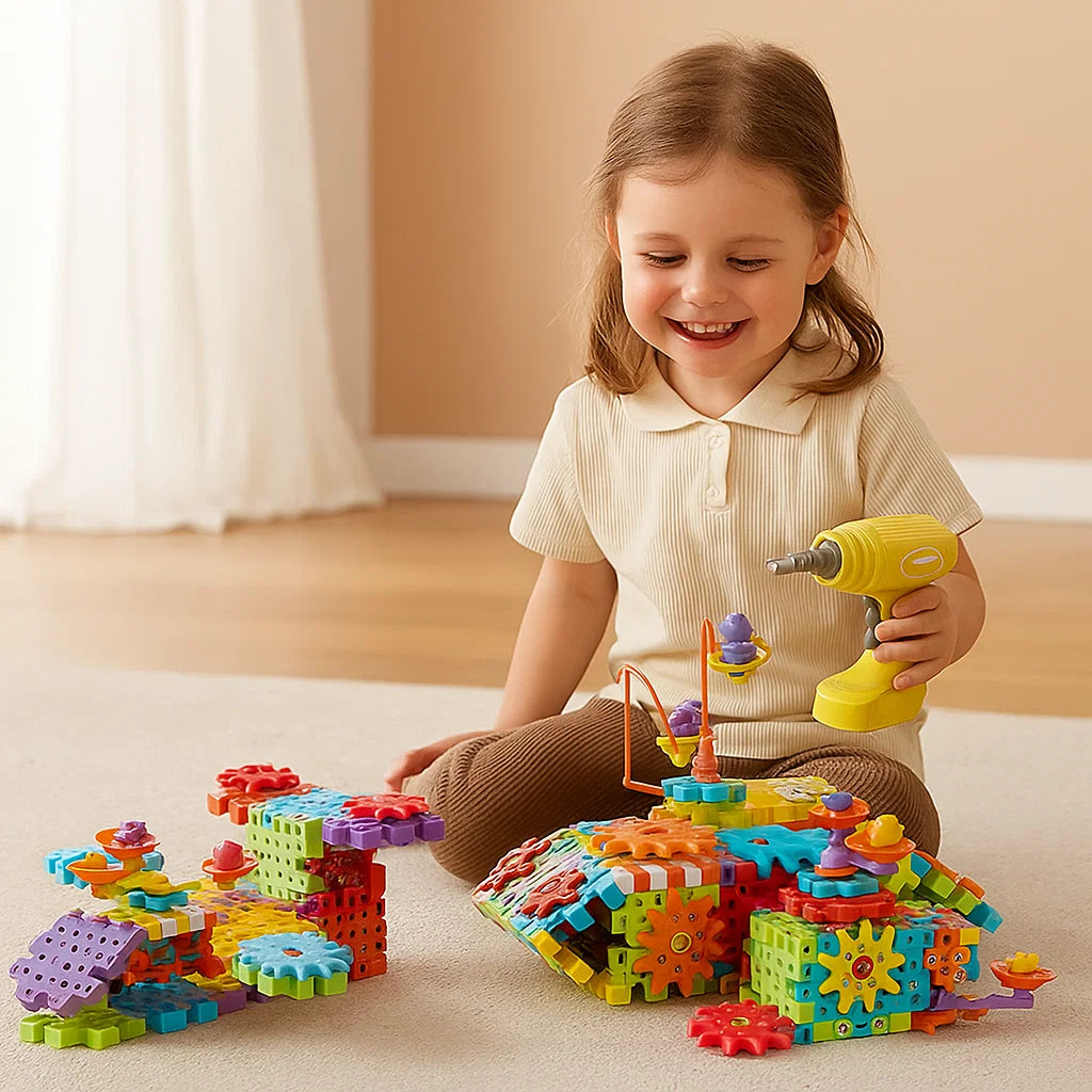 Montessori 3D Zahnrad und Puzzle Spielsteine