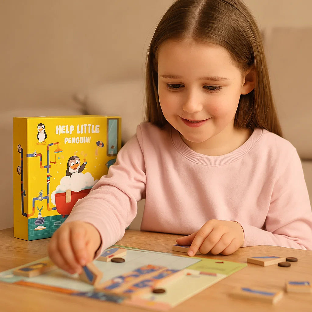 Pinguin Dusch Labyrinth Rätsel Spiel - Logisches Denken Fördern!