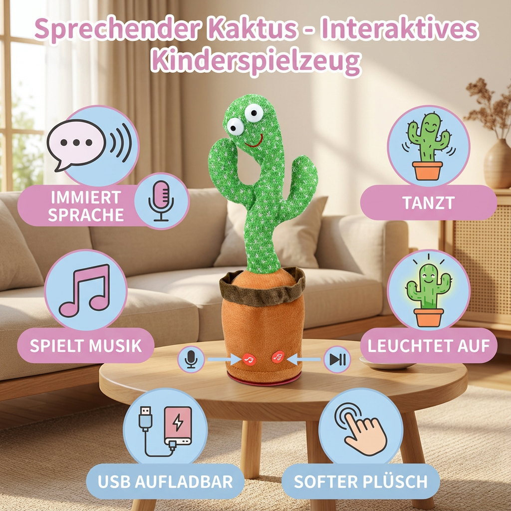 Sprechender Kaktus - Interaktives Kinderspielzeug